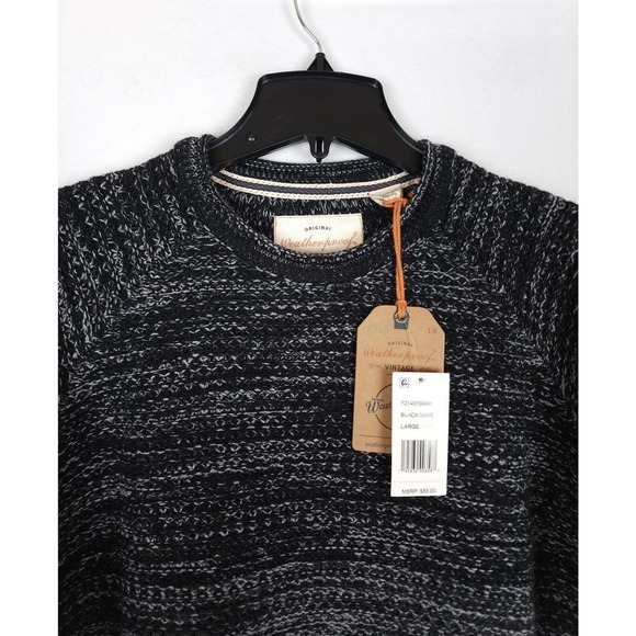 Weatherproof Vintage Men's Ombre Roll Crewneck Sweater Black Marl Large NWT - Picture 3 of 3